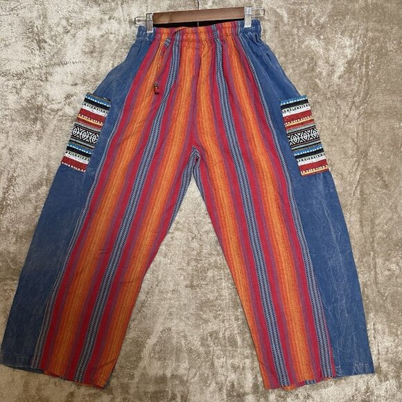 Zig Zag Asian Collection Pocket Pants Women’s Small Hippie Hand Made NWT - Picture 2 of 9